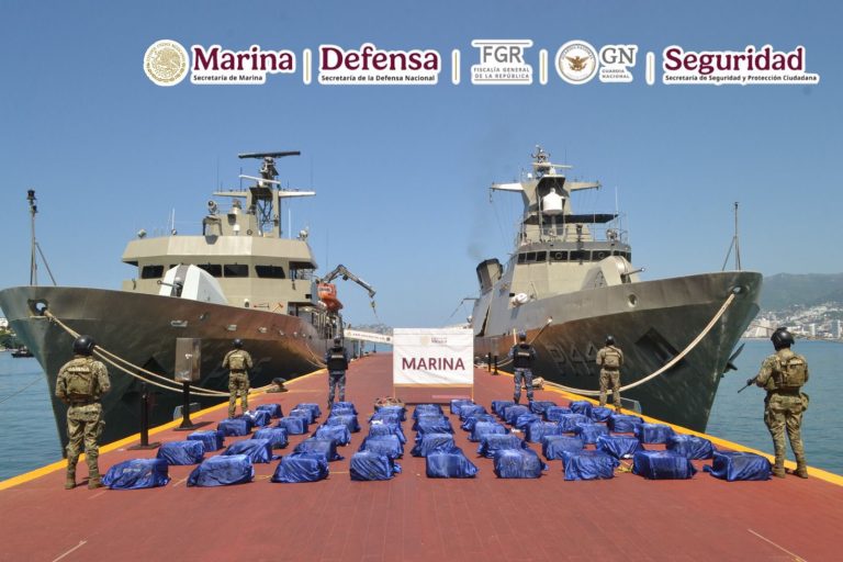 Marina asegura 1.6 toneladas de cocaína frente a las costas de Guerrero