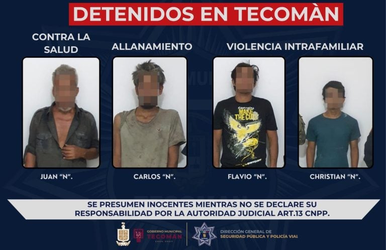 Operativos en Tecomán dejan cuatro detenidos por distintos delitos