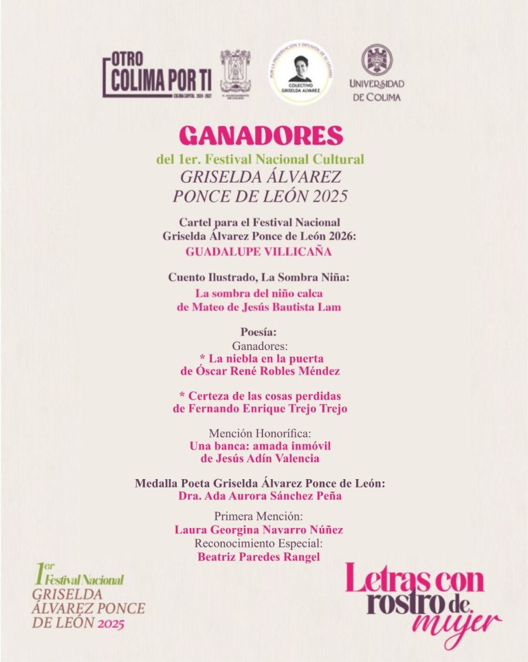 Dan a conocer a los ganadores del Primer Festival Griselda Álvarez Ponce de León 2025