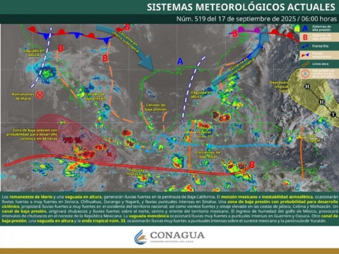 Se forma la Tormenta Tropical “Narda” en el Océano Pacífico