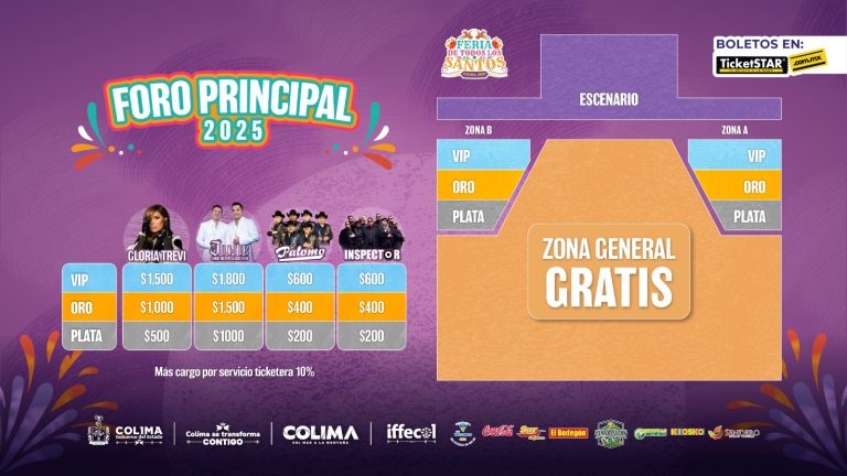 Conciertos gratuitos del Foro Principal en la Feria de Colima tendrán zona preferente