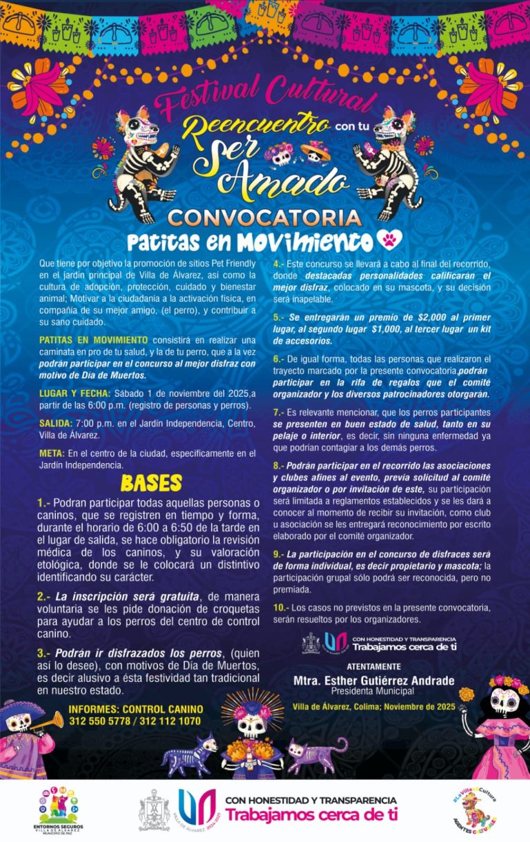 Convocan a Patitas en Movimiento, caminata y concurso de disfraces para mascota en VdeA