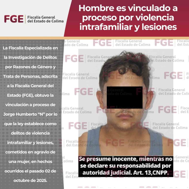 Hombre es vinculado a proceso por violencia intrafamiliar y lesiones