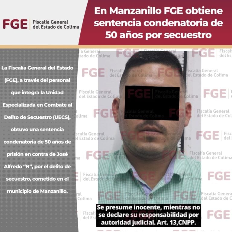 En Manzanillo FGE obtiene sentencia condenatoria de 50 años por secuestro