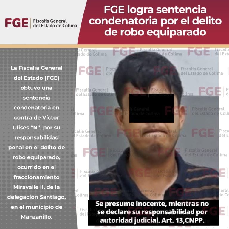 FGE logra sentencia condenatoria por el delito de robo equiparado
