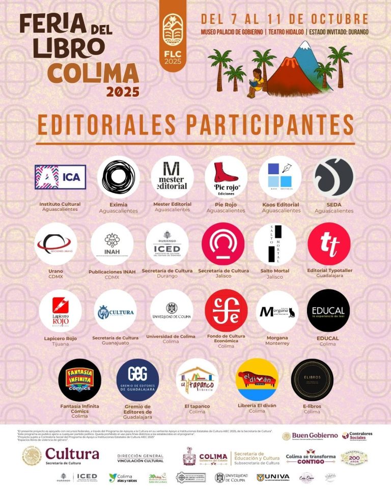 24 editoriales y librerías de 8 estados participarán en la ‘Feria del Libro Colima 2025’