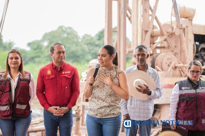 Gobernadora de Colima encabeza arranque oficial de la perforación de pozo profundo en Tecolapa (5)