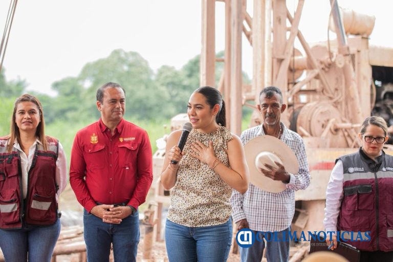 Gobernadora de Colima encabeza arranque oficial de la perforación de pozo profundo en Tecolapa
