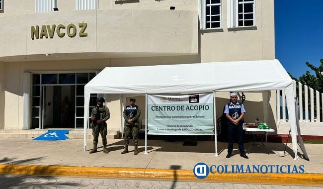 Semar Centro de Acopio de víveres en Manzanillo