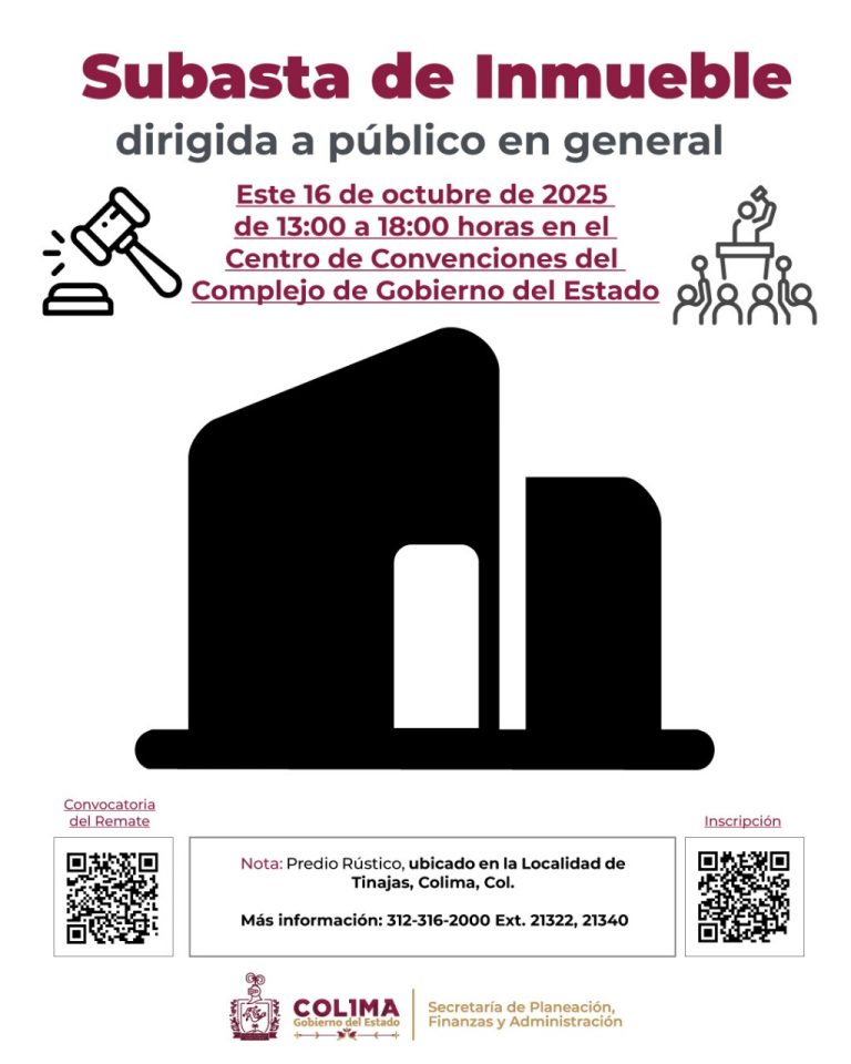 Seplafina anuncia remate de predio rústico en Tinajas, el 16 de octubre