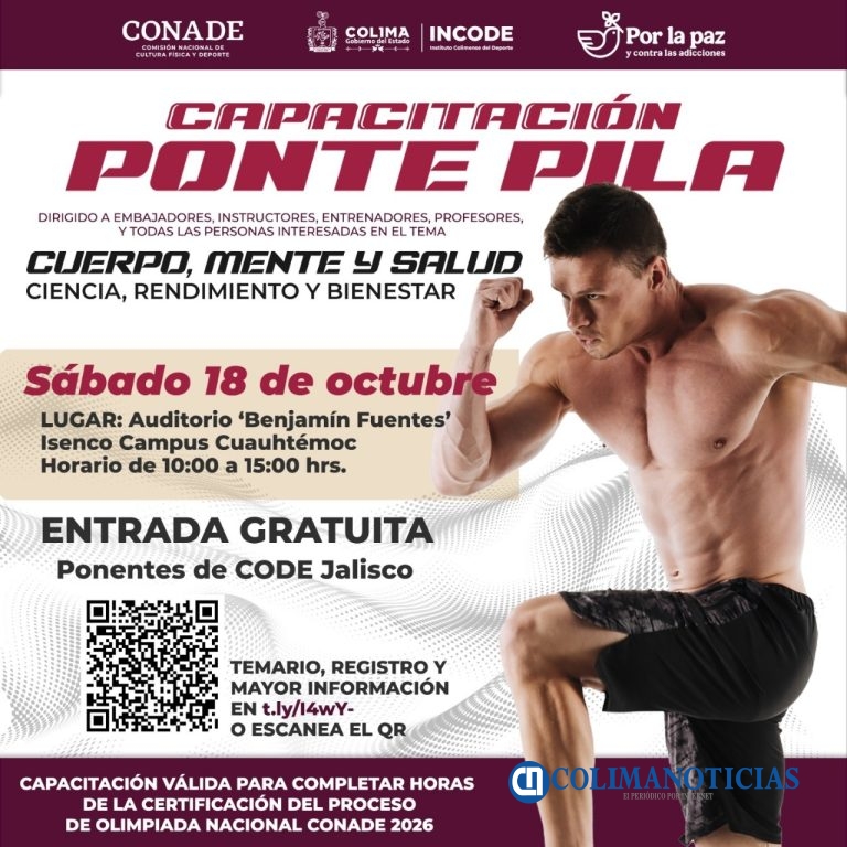 Incode invita a la capacitación ‘Cuerpo, Mente y Salud’ del programa Ponte Pila