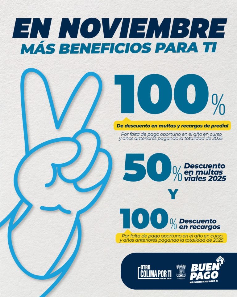 Aprovecha los descuentos de Noviembre y ponte al corriente con tu predial y multas viales