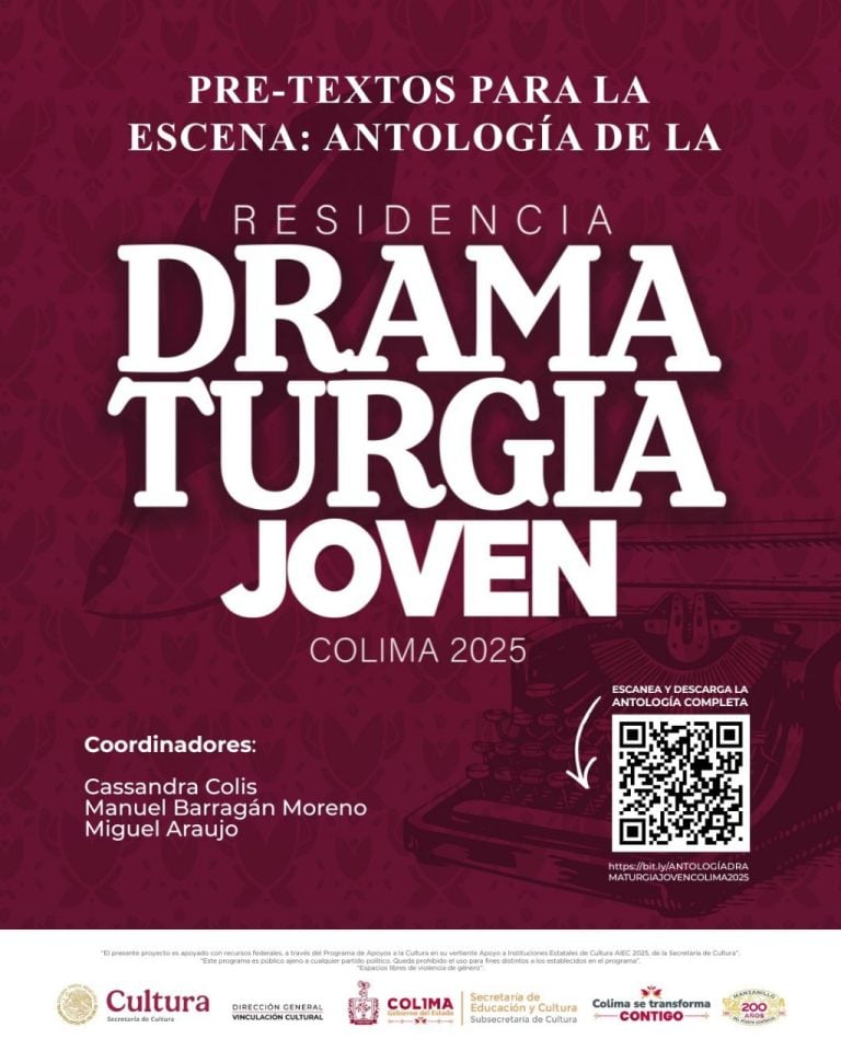 Cultura Colima presenta ‘Pre-textos para la escena’, antología resultante de la Residencia en Dramaturgia Joven
