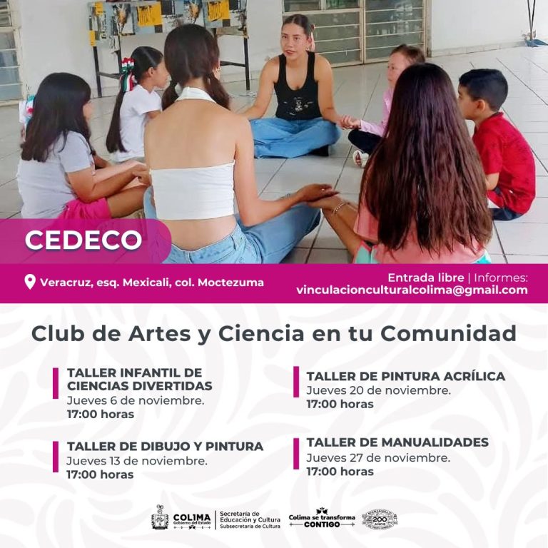 Cultura Colima presenta agenda de noviembre; más de 40 actividades artísticas y talleres gratuitos para todo público