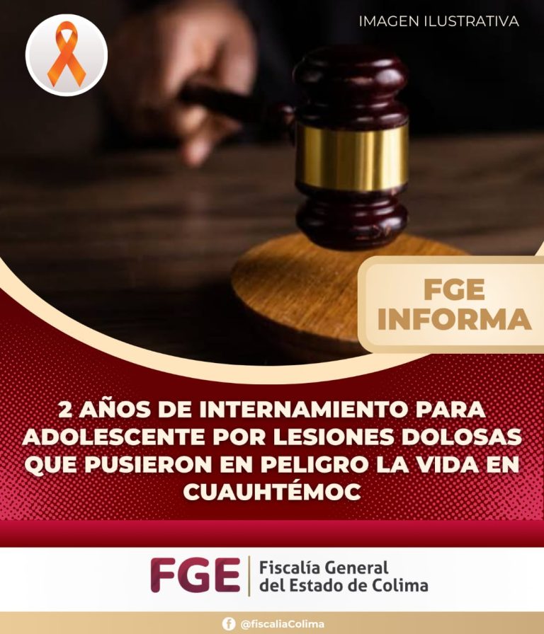 2 años de internamiento para adolescente por lesiones dolosas que pusieron en peligro la vida en Cuauhtémoc
