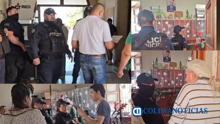 Con uso de fuerza pública desalojan a Sindicalizados del Ayuntamiento de Coquimatlán 