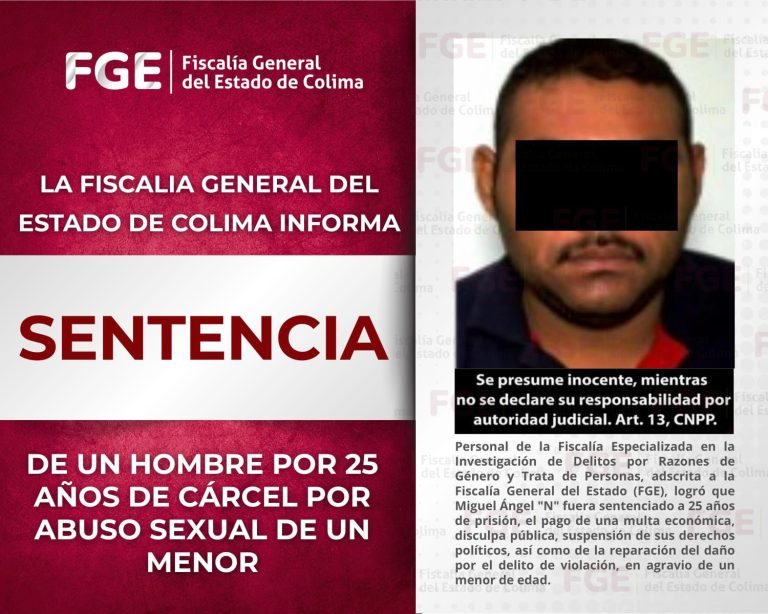 Hombre recibe sentencia de 25 años de cárcel por abuso sexual de un menor