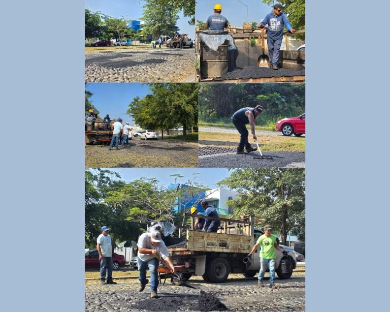 Gobierno de Riult Rivera continúa con la campaña de bacheo en la capital
