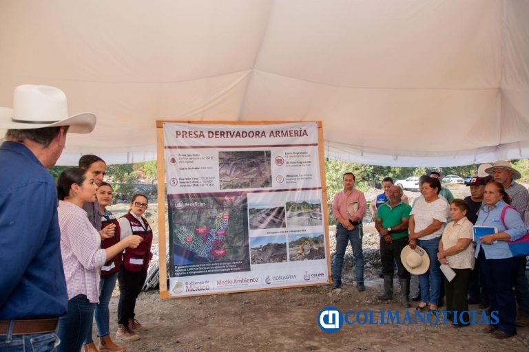 Indira da arranque al Centro de Convenciones de Tecomán y supervisa Presa Derivadora en Armería