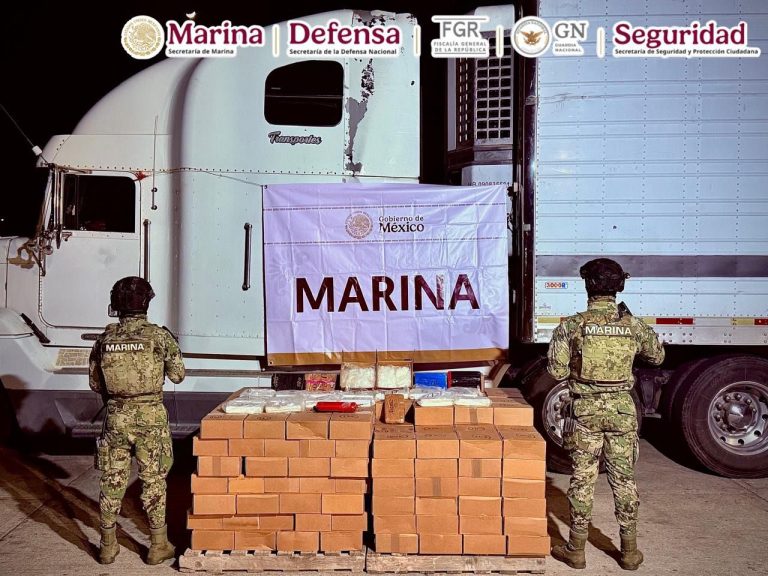 Marina decomisa más de 600kg de metanfetamina en Mazatlán