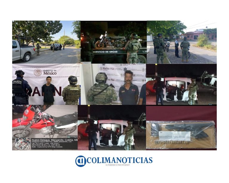 Marina en coadyuvancia con autoridades de los tres órdenes de gobierno, detiene a 68 presuntos infractores de la ley y asegura armamento, vehículos, inmuebles y presunta droga en el estado de Colima