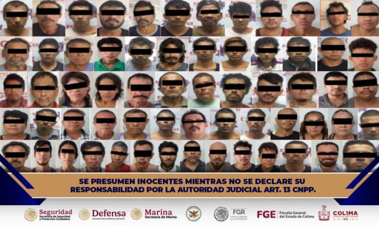 SSP informa detención de 65 personas en el estado de Colima la última semana, con el ‘Operación Coliman’