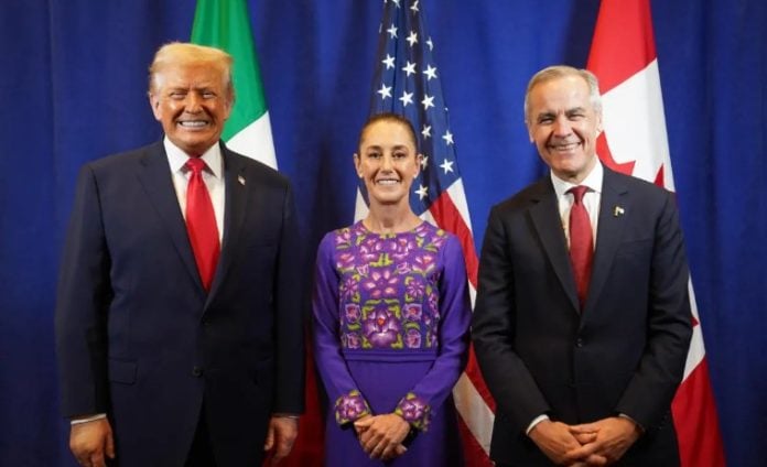 Sheinbaum se reúne con Trump y Carney, acordaron ‘seguir trabajando juntos para temas comerciales’