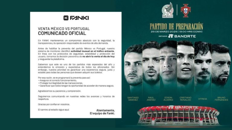 Fanki suspende venta de boletos México-Portugal por actividad inusual; Profeco