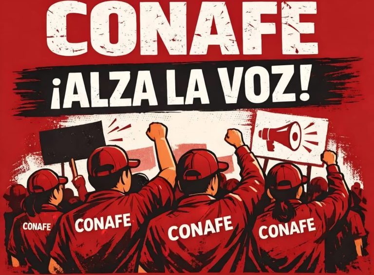 Se manifiestan trabajadores de Conafe Colima y exigen mejores condiciones laborales