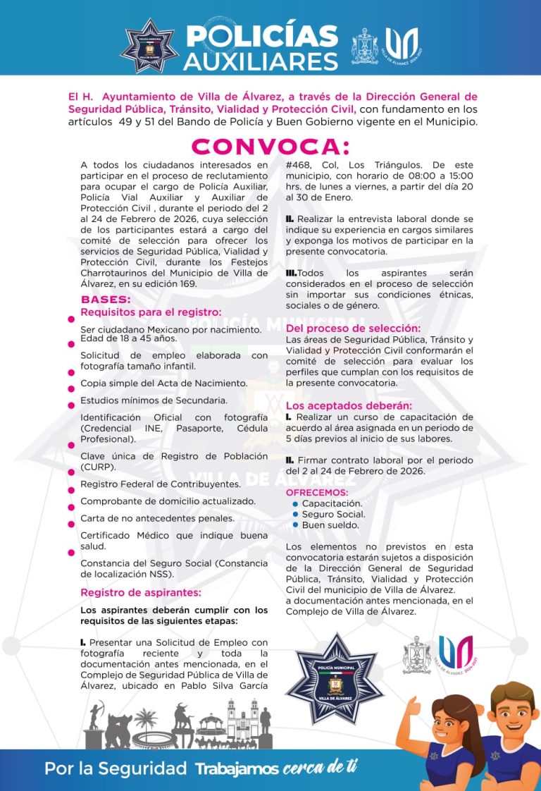 Emiten convocatoria de auxiliares para Festejos Charrotaurinos VdeA 2026