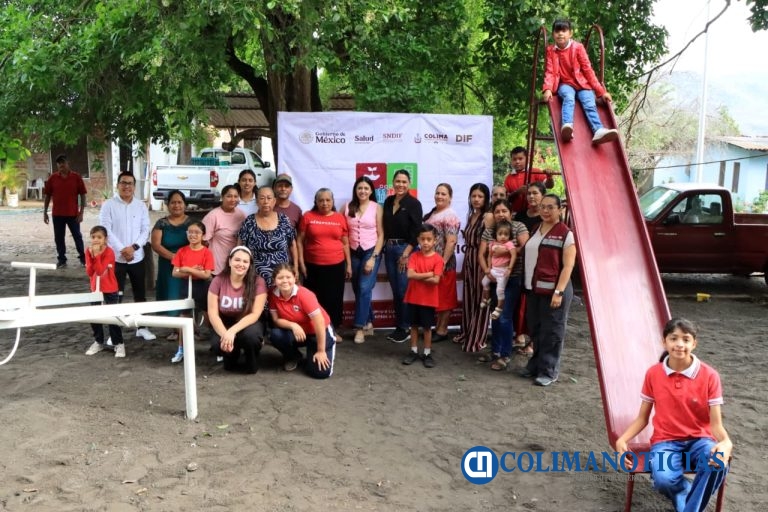 Entrega DIF Estatal proyecto de mantenimiento de cancha comunitaria en El Galaje, Ixtlahuacán