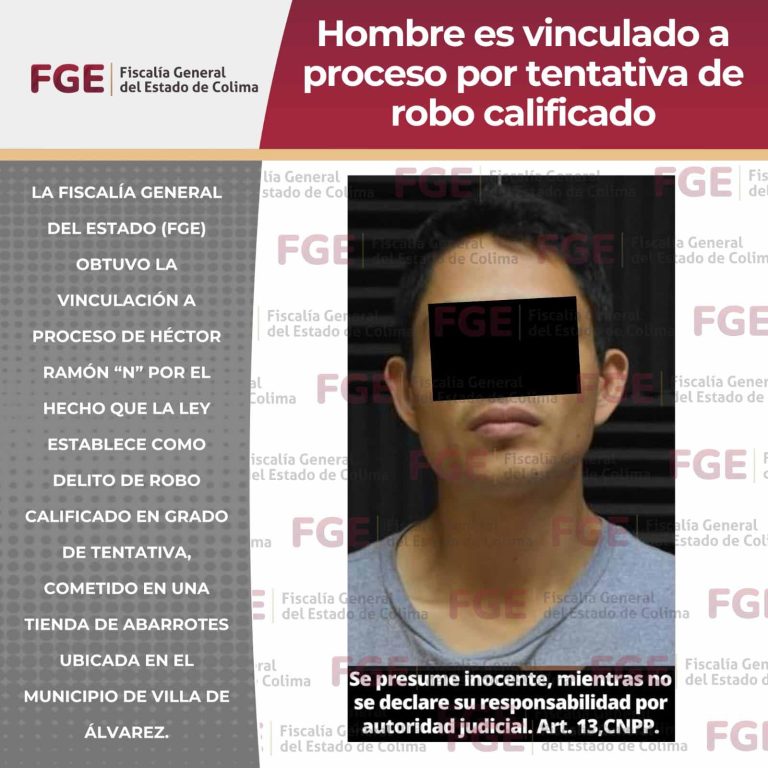 Hombre es vinculado a proceso por tentativa de robo calificado