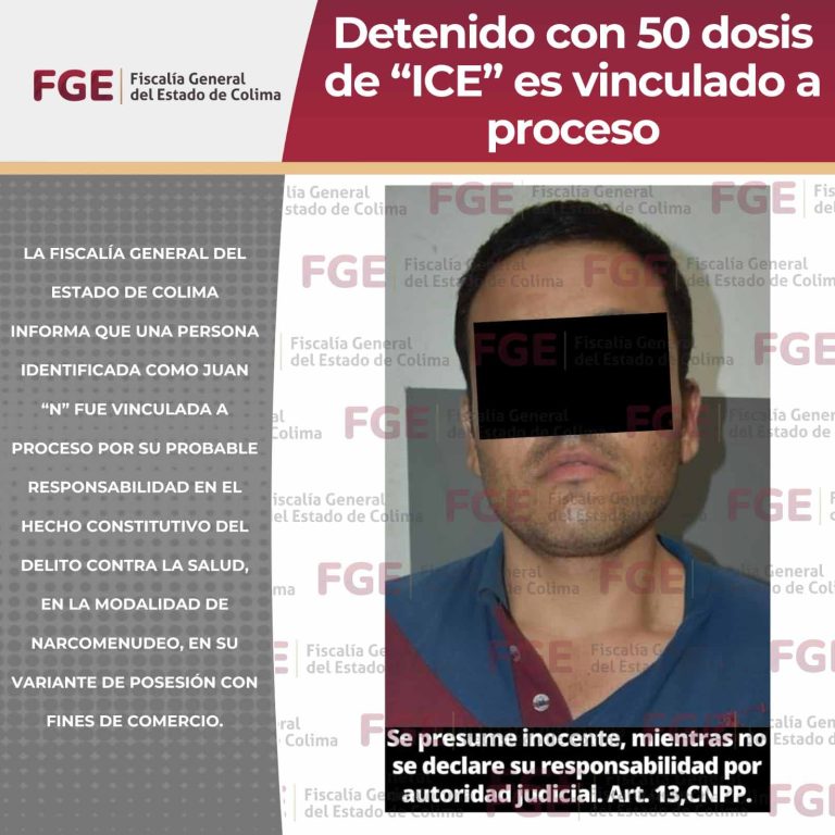 Detenido con 50 dosis de “ICE” es vinculado a proceso