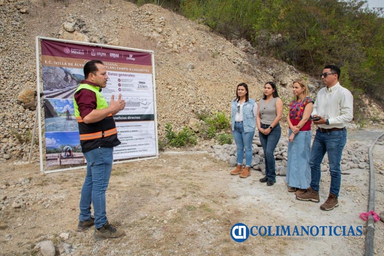 Gobernadora Indira Vizcaíno supervisó la construcción del camino artesanal Campo 4-Lagunitas, en Comala