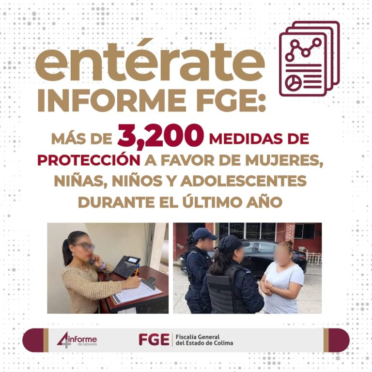 INFORME FGE: más de 3,200 medidas de protección a favor de mujeres, niñas, niños y adolescentes durante el último año
