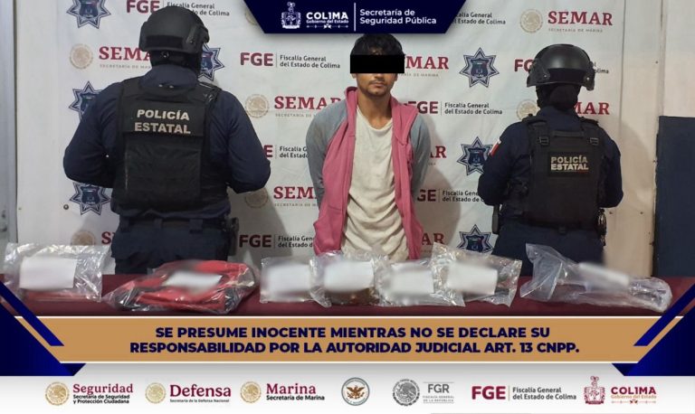 Policía Estatal de Colima auxilia a una mujer y detiene a un masculino por allanamiento