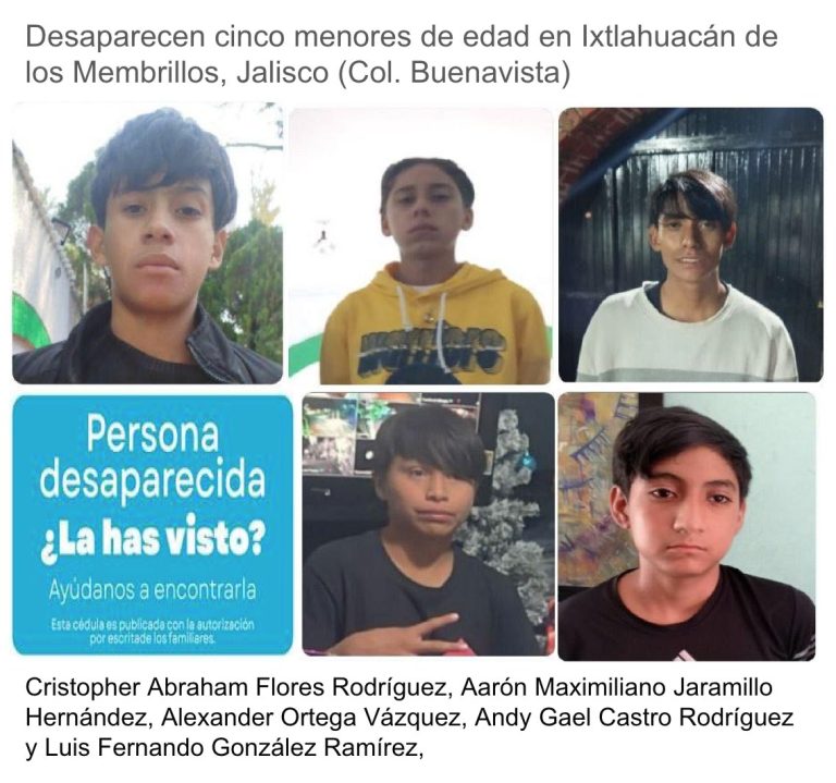 Desaparecen a cinco adolescentes en Ixtlahuacán de los Membrillos, Jalisco