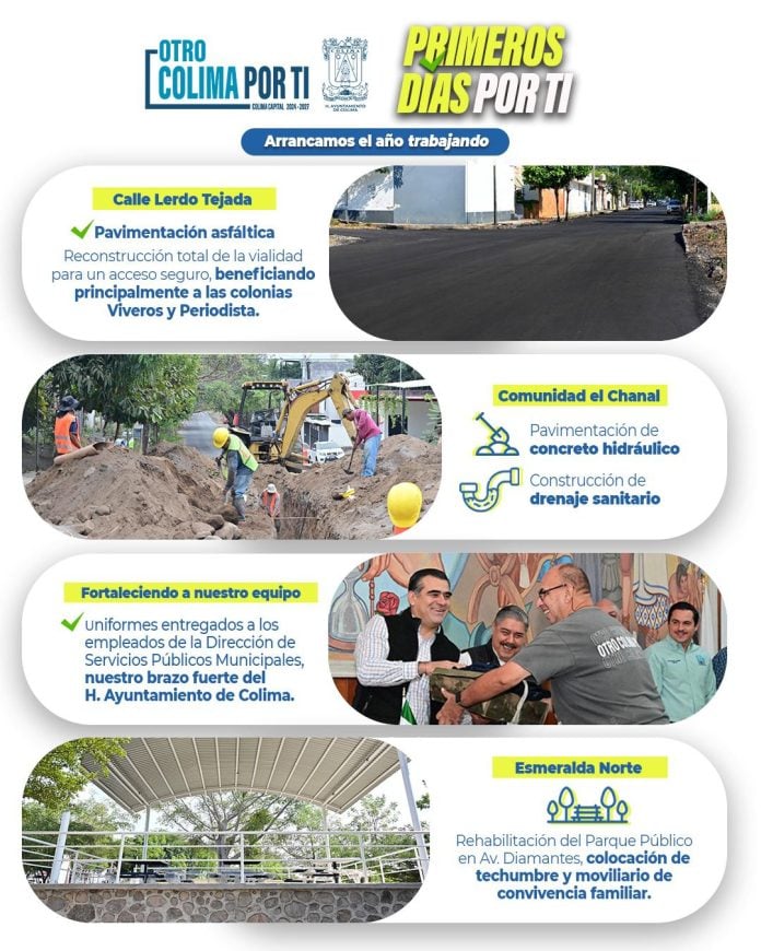Riult Rivera arranca el año con obras y acciones que mejoran a Colima