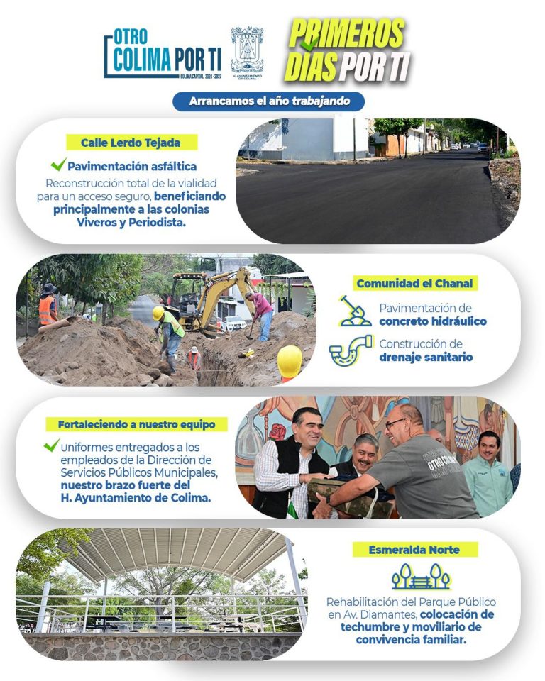 Riult Rivera arranca el año con obras y acciones que mejoran a Colima