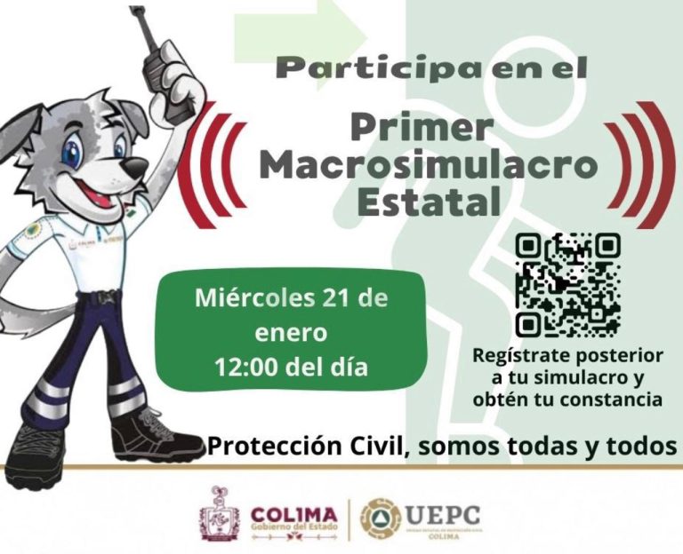 Todo listo para el Primer Macrosimulacro Estatal 2026 este miércoles: UEPC Colima