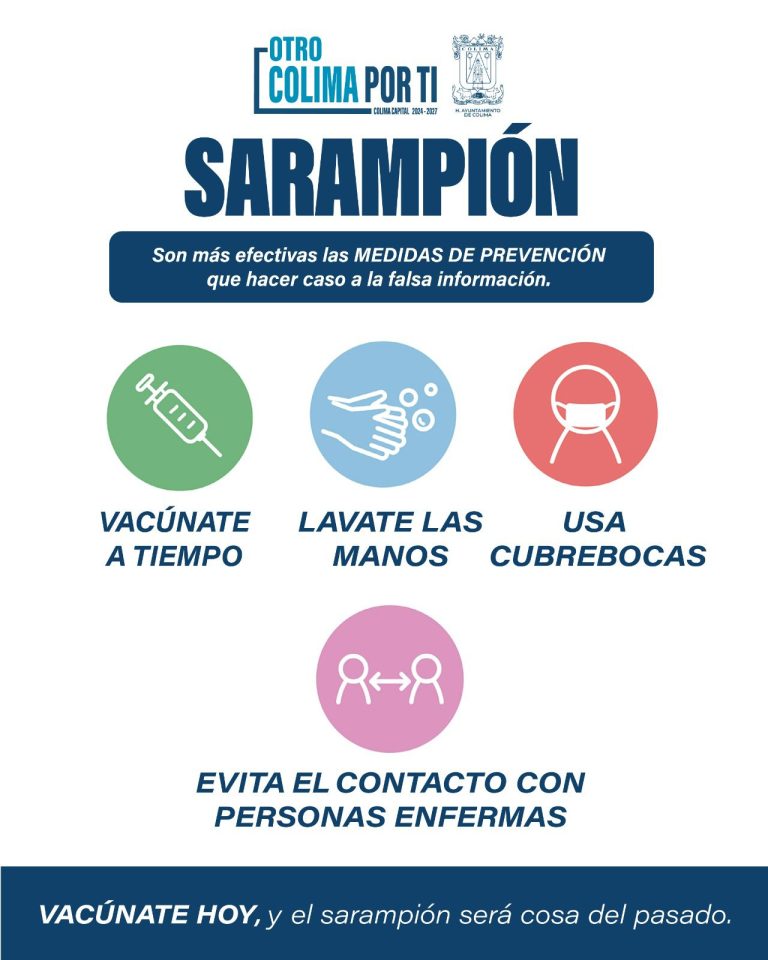 Ayuntamiento de Colima llama a reforzar la prevención ante el brote de sarampión