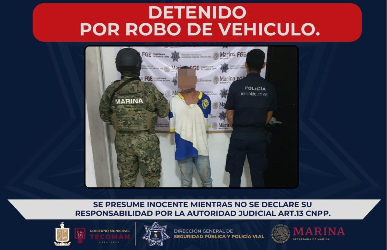 Detienen En Tecomán A un hombre Por Robo De Vehículo