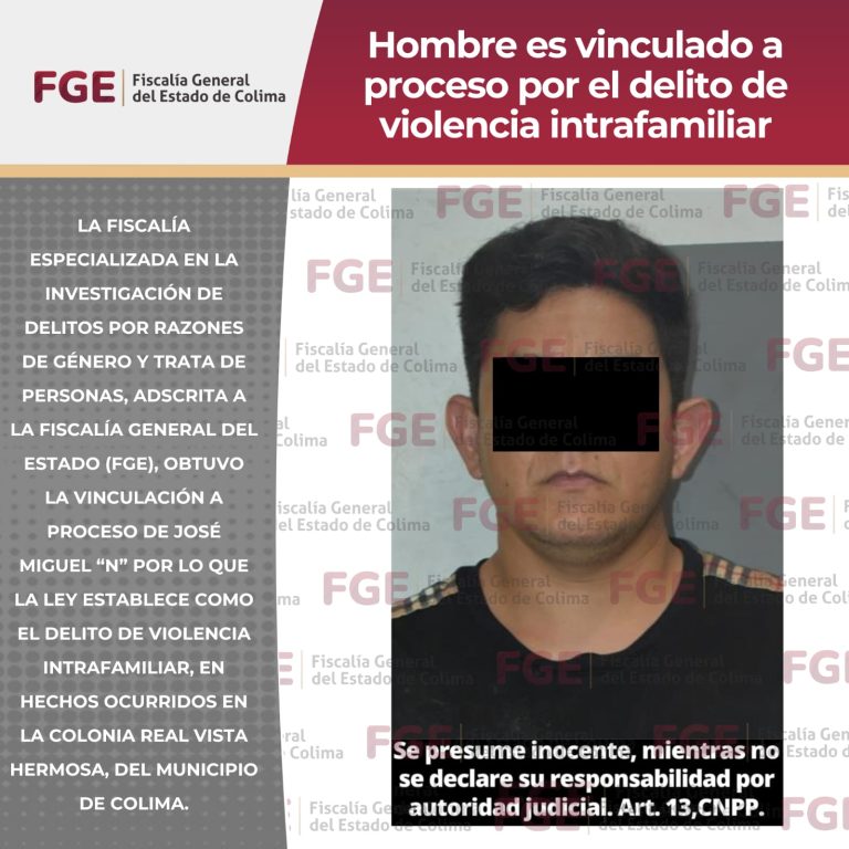 Hombre es vinculado a proceso por el delito de violencia intrafamiliar