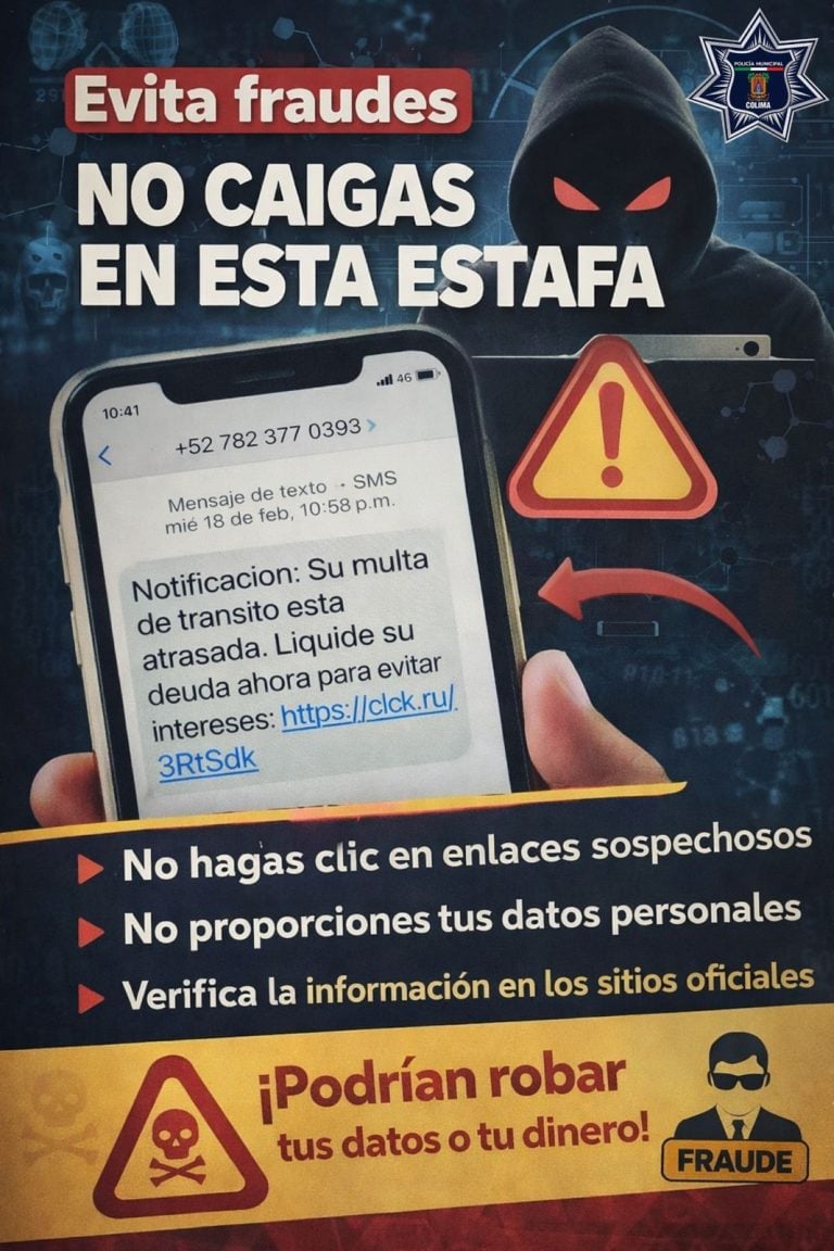 Policía Municipal de Colima Alerta sobre nuevo modo de extorsión digital mediante falsas infracciones de tránsito