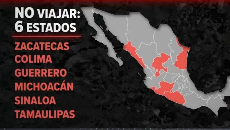 Bajo alerta máxima de EEUU, 6 estados de México; Colima entre ellos