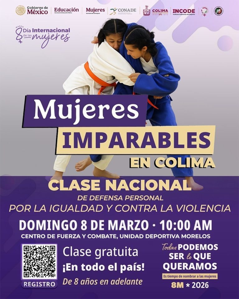Este domingo será la clase nacional de defensa por la igualdad y contra la violencia ‘Mujeres Imparables’: Incode