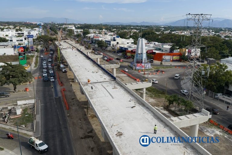 El lunes 13 de abril se abrirá la circulación en la parte superior del Puente Vehicular Arco Norte de Colima