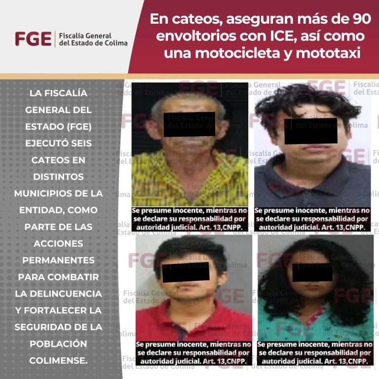 En cateos, aseguran más de 90 envoltorios con ICE,  así como una motocicleta y mototaxi