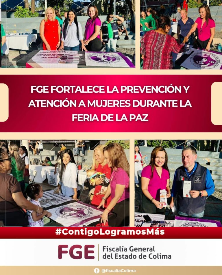 La Fiscalía General del Estado (FGE) participó en la Feria de La Paz, realizada en esta ocasión en la colonia Placetas Estadio, en el municipio de Colima