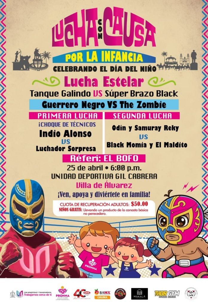 Anuncian Tey Gutiérrez y BAMEX función de lucha libre a favor de niñas y niños